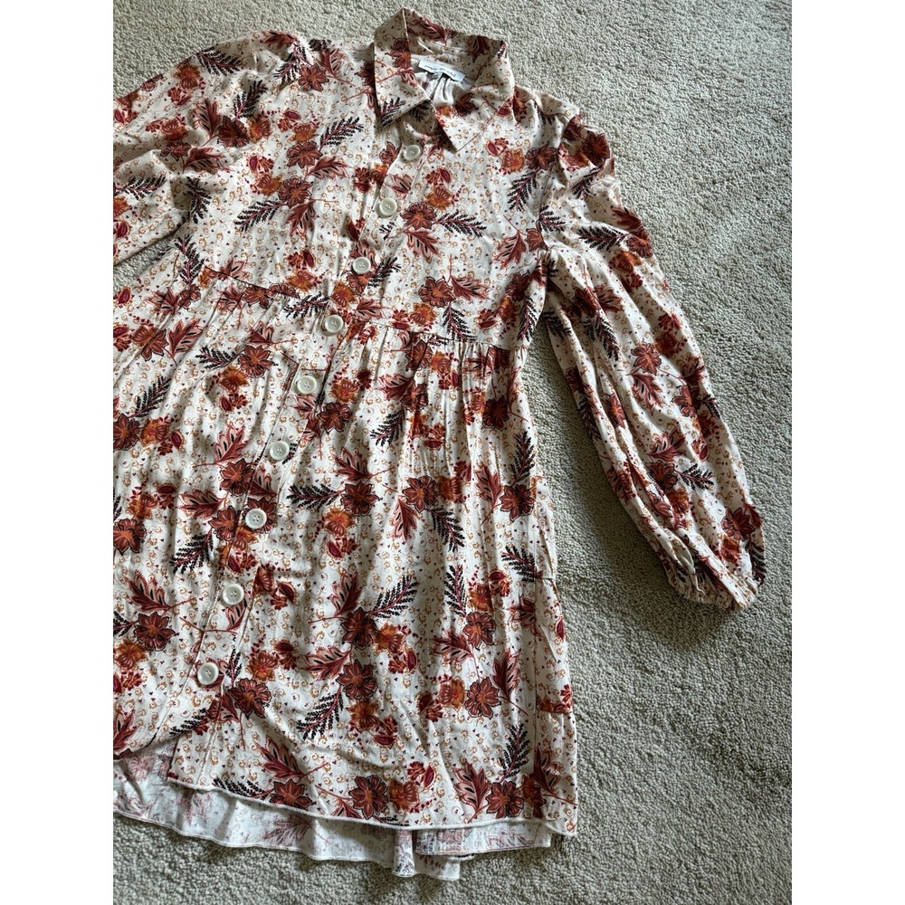 Jacquie The Label Women's Fall Floral Button Front Shirt Dress in Size Small - Picture 3 of 9